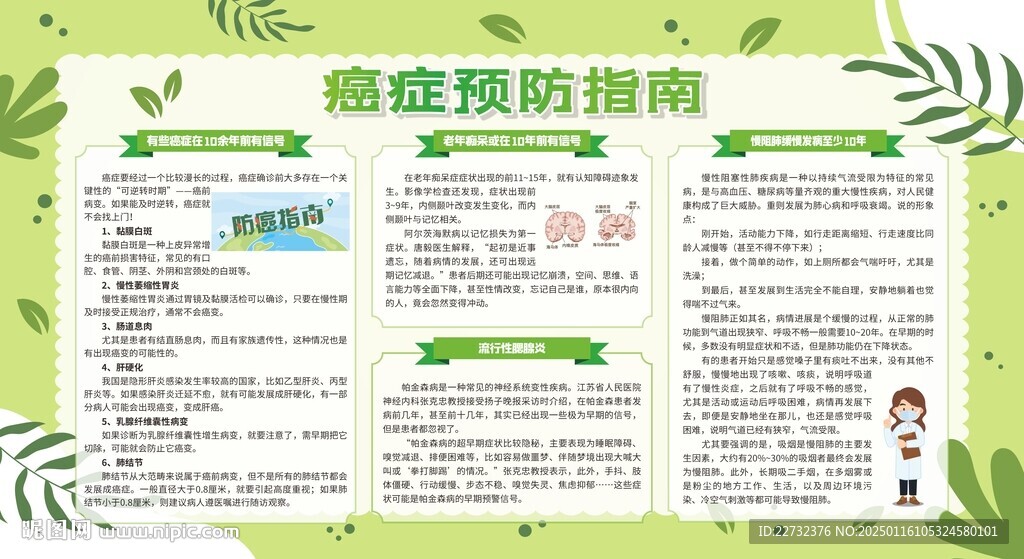 预防防治癌症展板