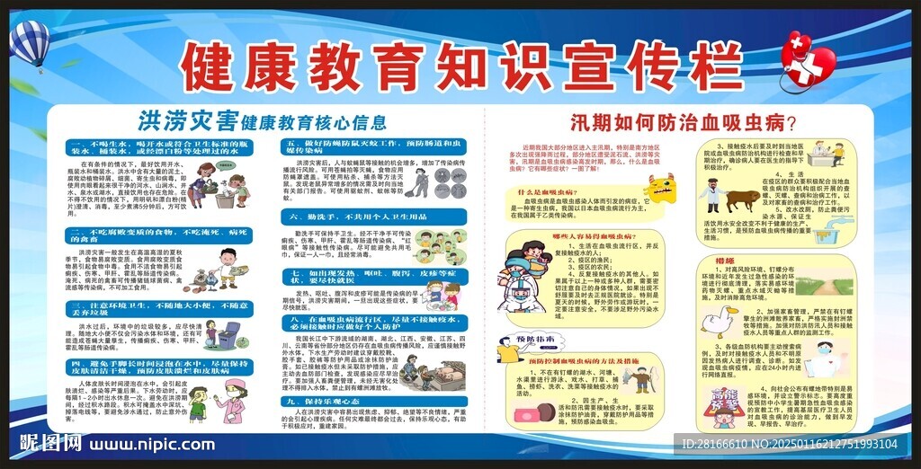 洪涝灾害防病知识宣传栏
