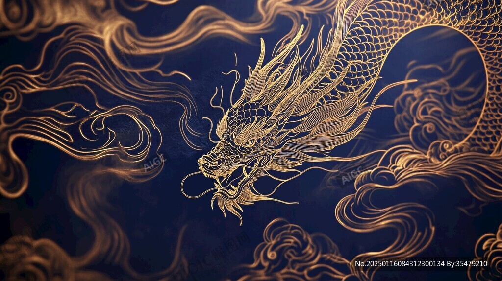 金色龙纹壁纸
