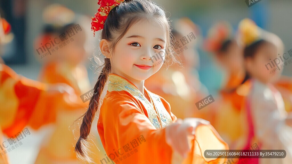 穿汉服的小姑娘