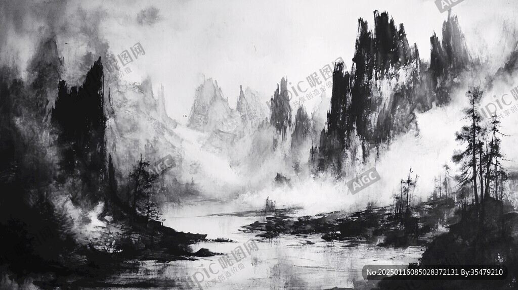 全景水墨画