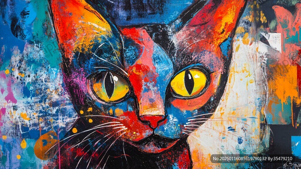 涂鸦猫猫墙纸