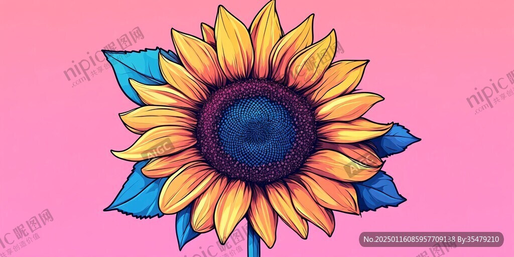 向日葵包装插画