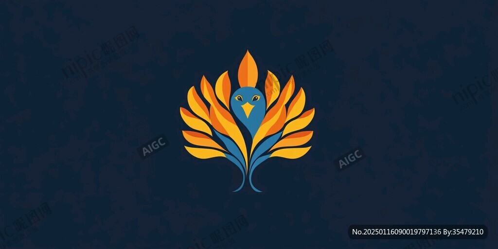 鸟与花logo