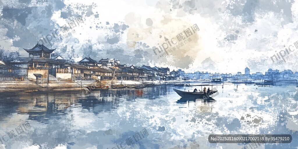 广济桥插画