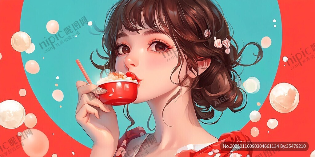 日系美女插画