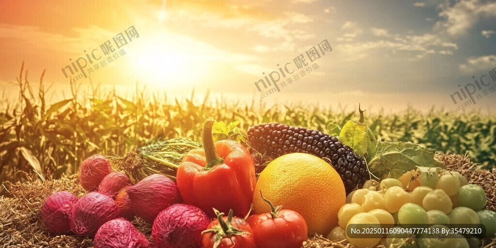 阳光下的水果