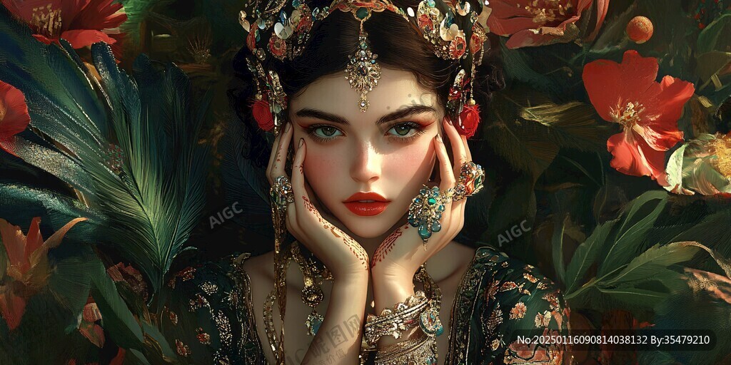 维吾尔美女插画