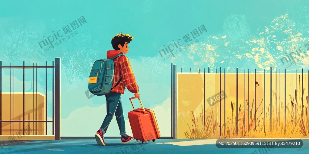 提着行李出行的人