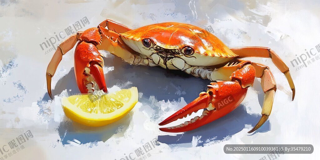 河蟹插画