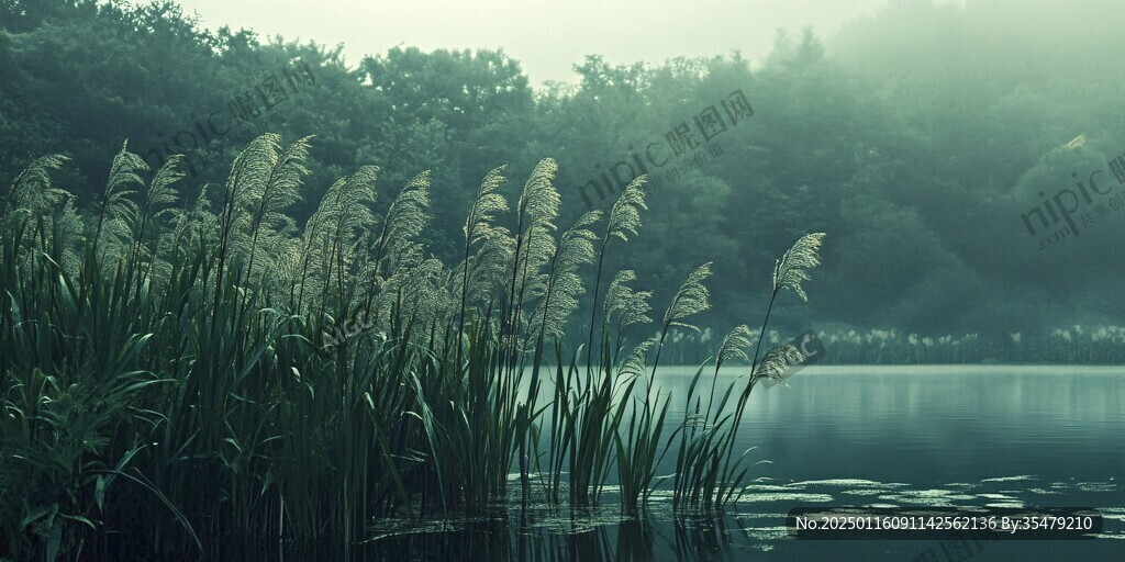 湖畔雾气