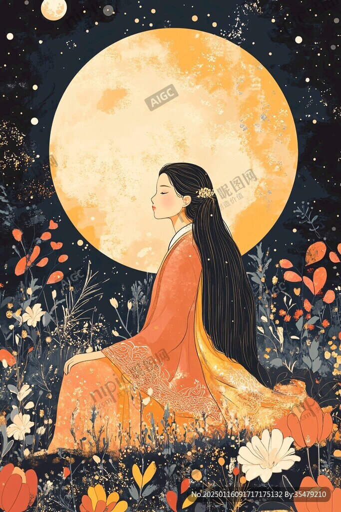 中秋古装插画