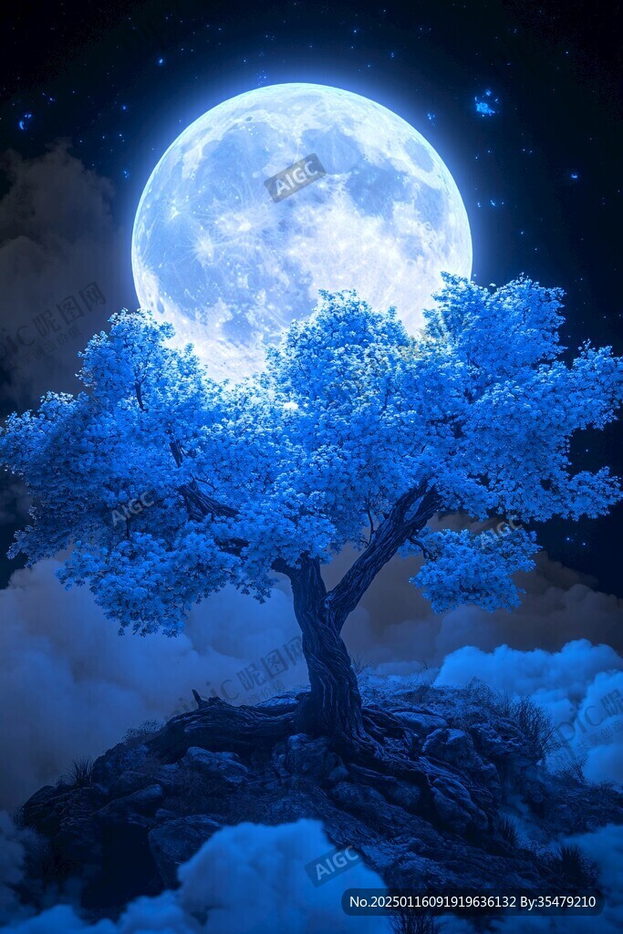蓝月夜梦幻唯美奇幻
