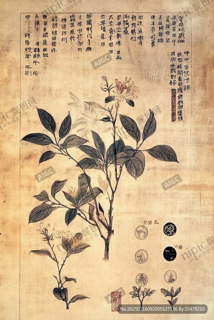 中草药绘画