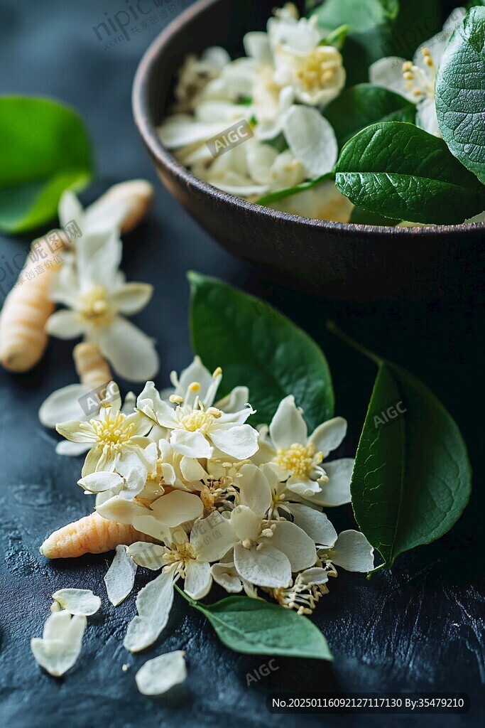 黑底茉莉花
