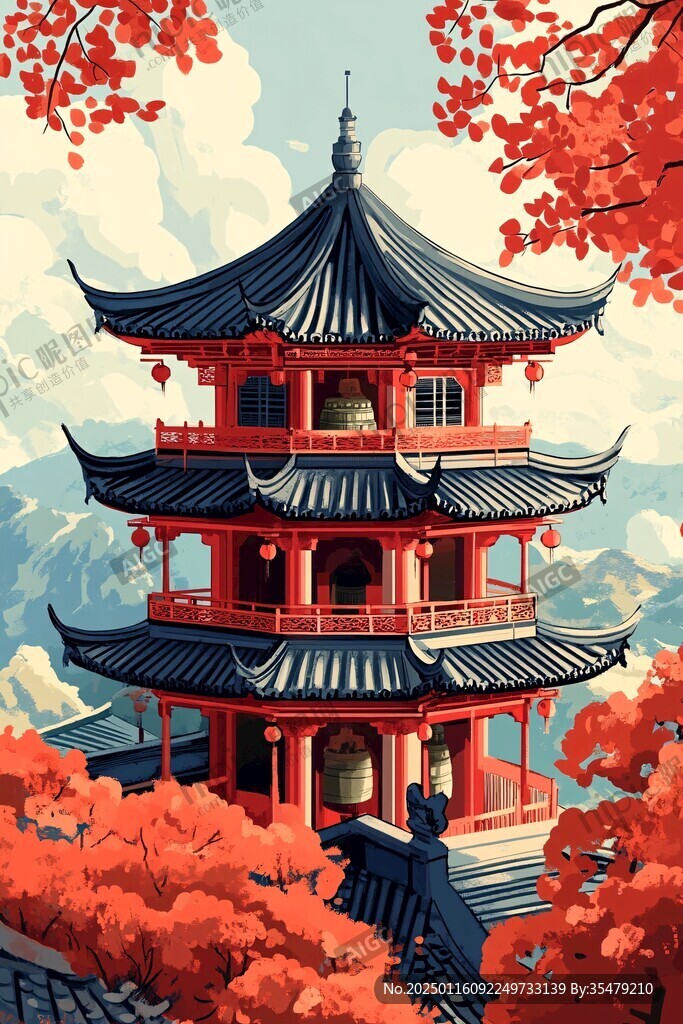 崇安阁插画