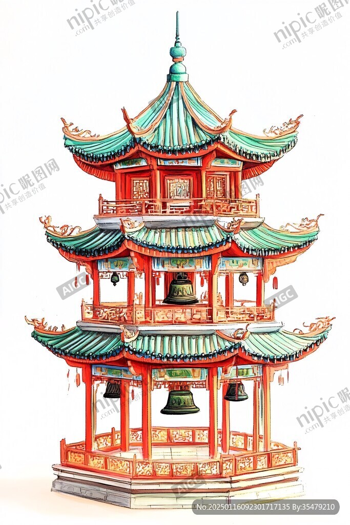群仙祝寿楼阁式钟