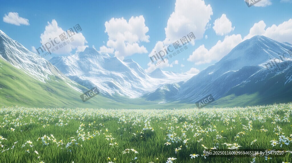 唯美梦幻花田场景