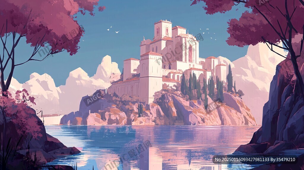雅典插画宣传素材背景