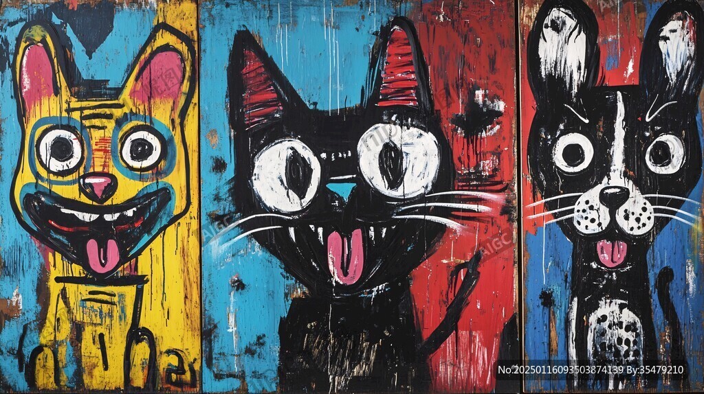 涂鸦猫猫墙纸
