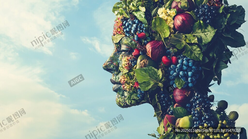 新鲜水果的脸