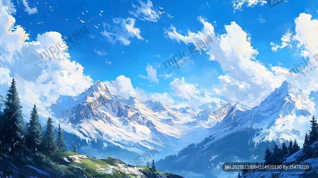 雪山原画