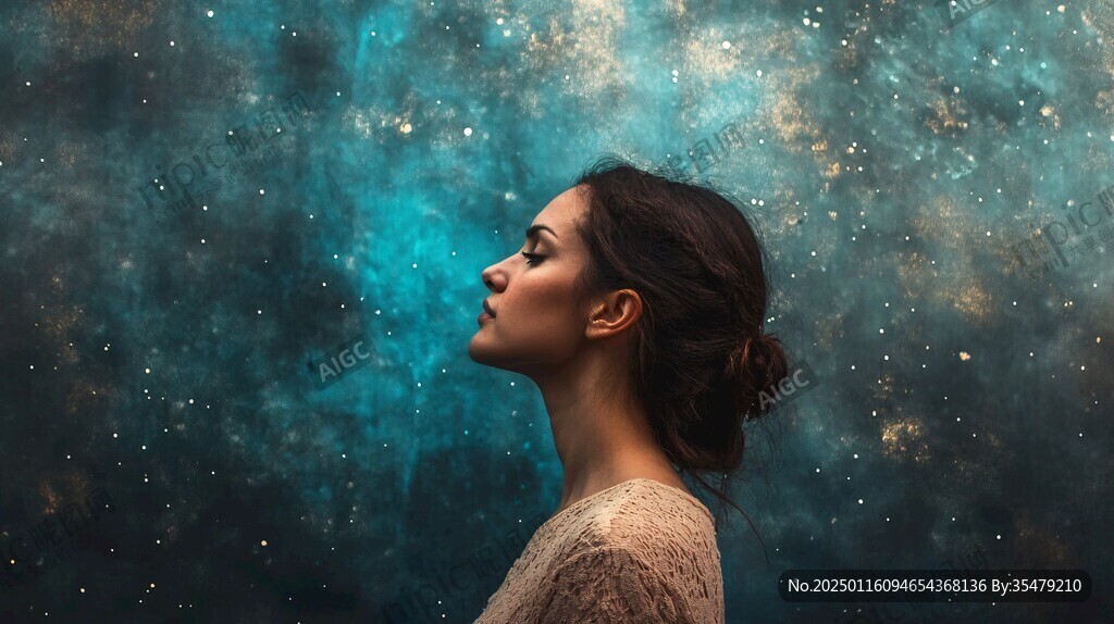 星辰大海女孩背影