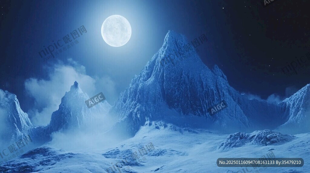 雪山月夜