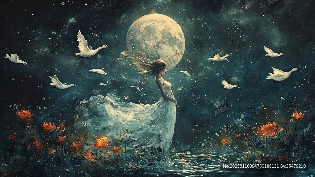 蓝月夜梦幻唯美奇幻