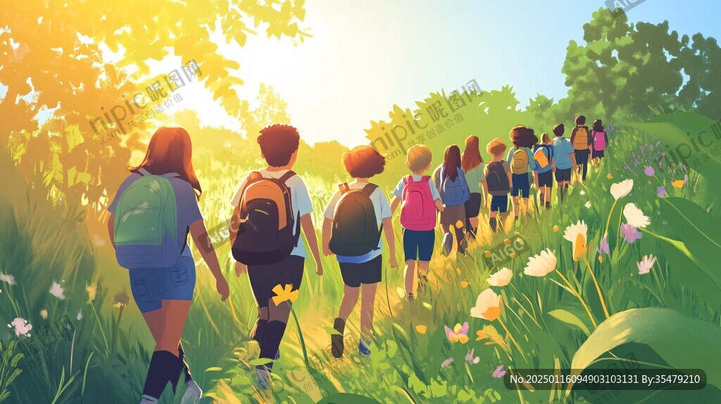 春游的学生