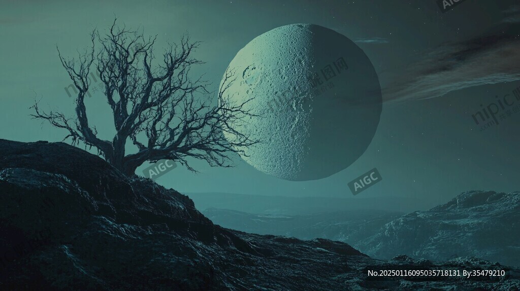 外星球幻想场景插画