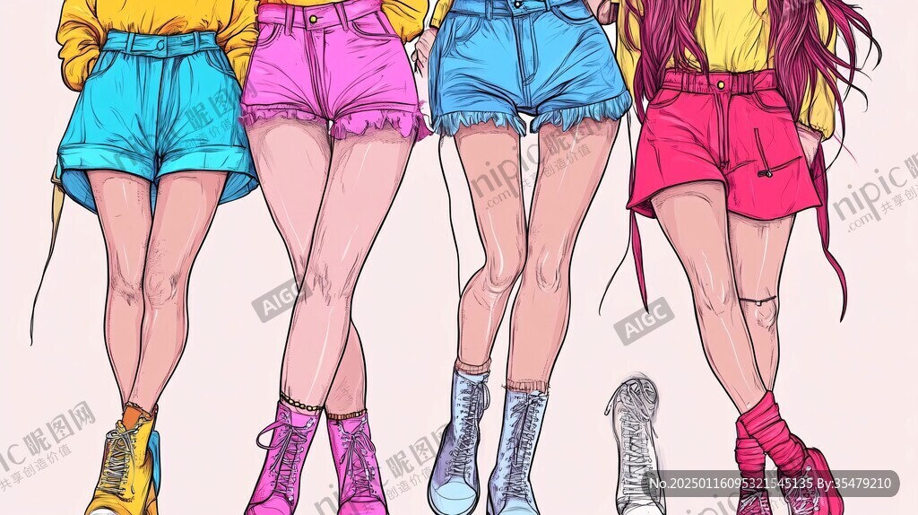 潮流服饰插画女孩