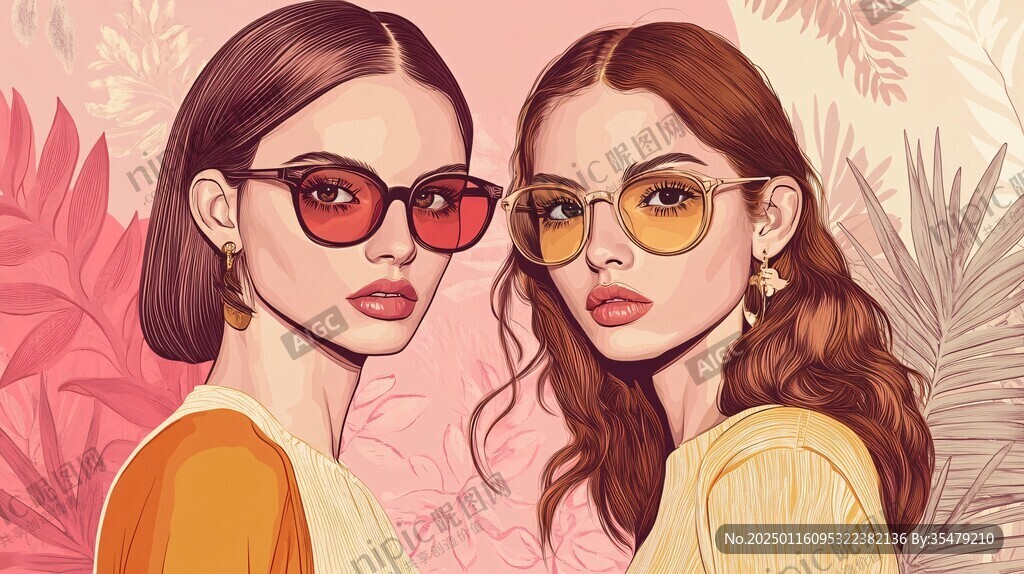 墨镜人物插画