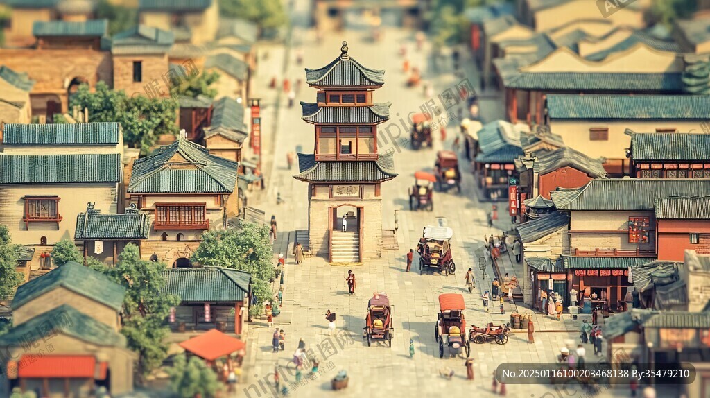 古代街市微缩模型