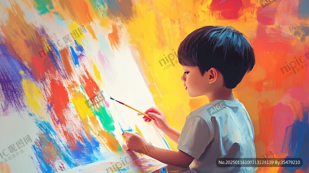 小朋友画油画