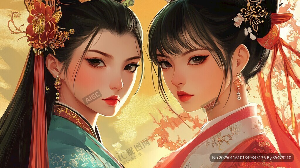 红衣少女设计古风