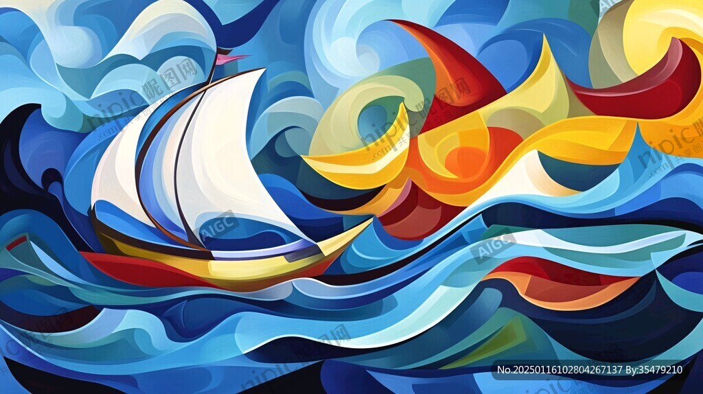 乘风破浪包装插画