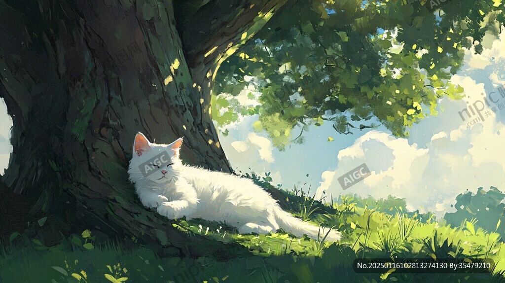 树下小憩的猫