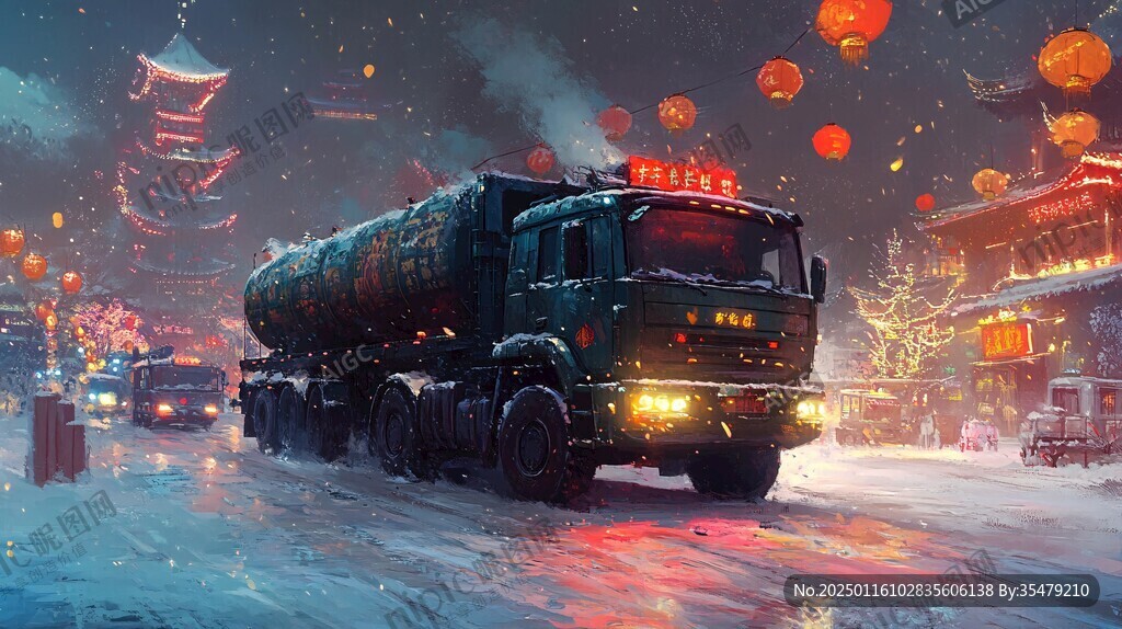 冬季的大货车