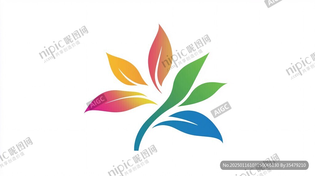 五色花logo设计