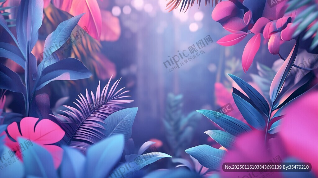 热带雨林花草树木背景