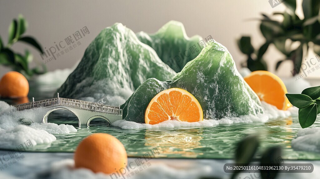 3d渲染山水画