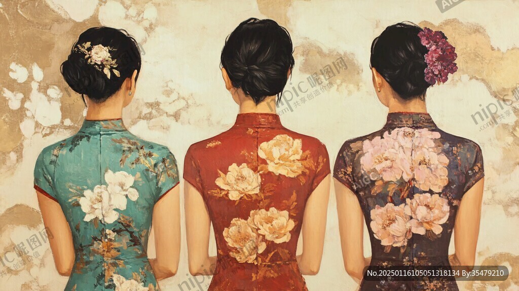 旗袍女人背影