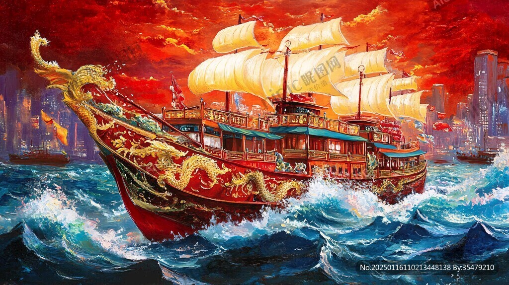 乘风破浪包装插画