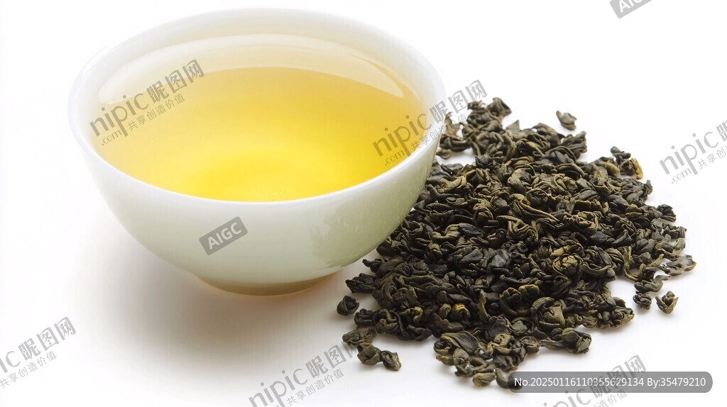 乌龙茶白背景素材