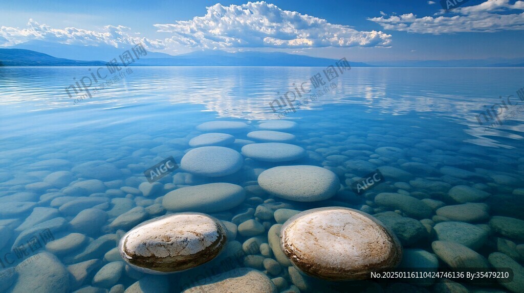 水下石头湖泊卵石