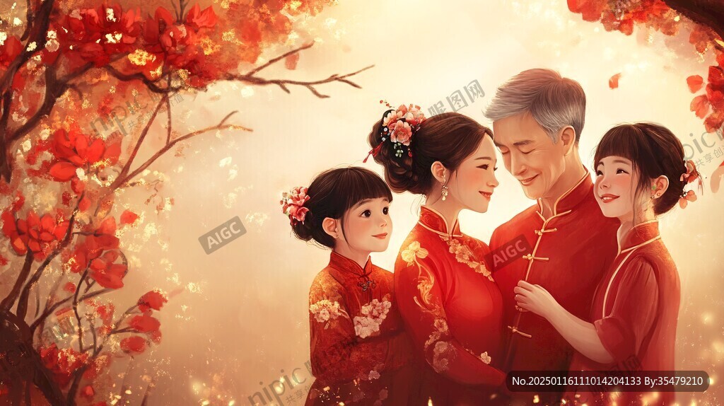 全家福插画