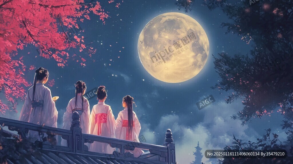 花好月圆贺图