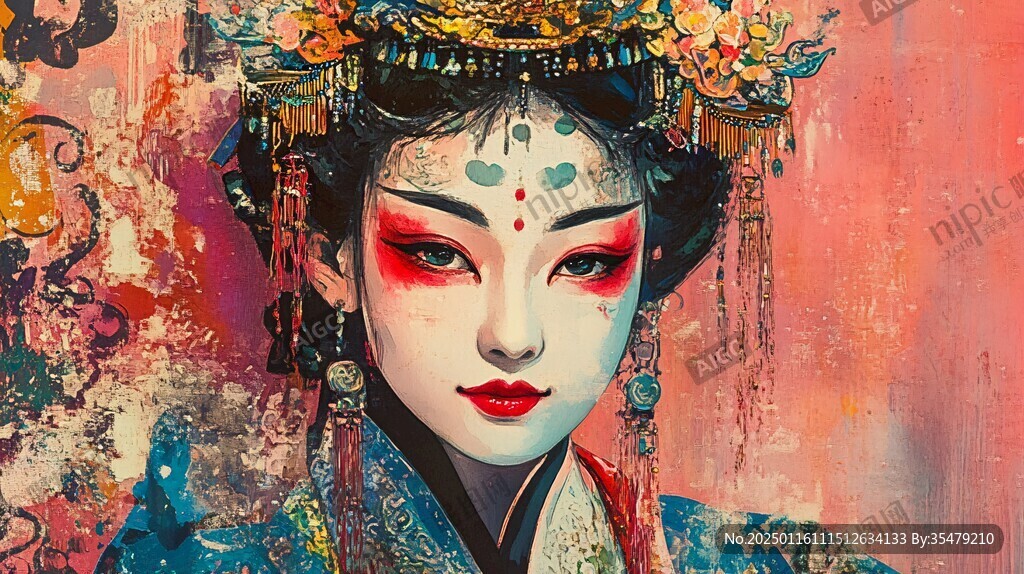 半面妆人物