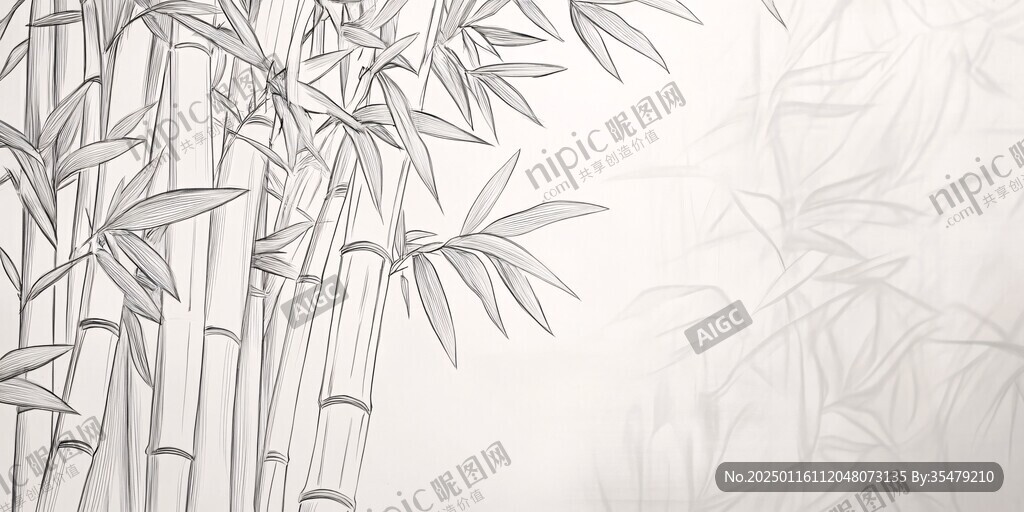 手绘竹图案